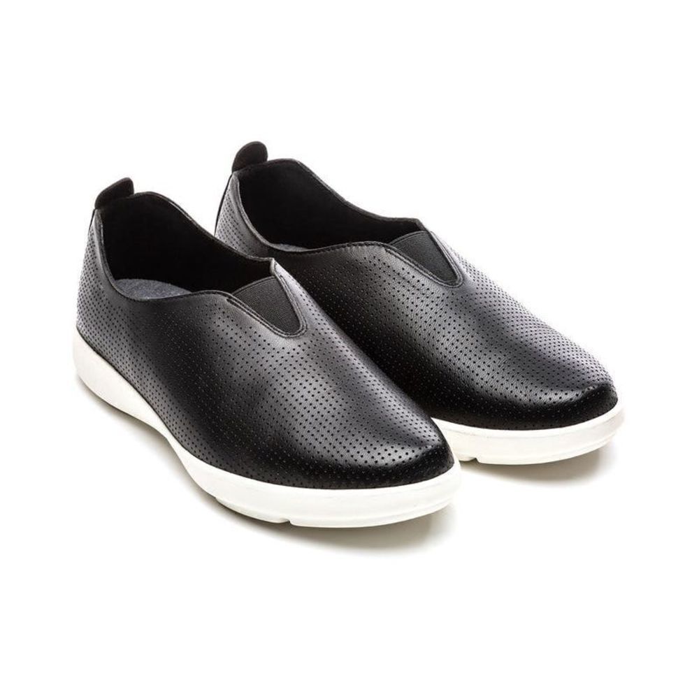 ABEO Virge‎ Leather Comfort Slip -On Flats Breathable Black 8.5 New